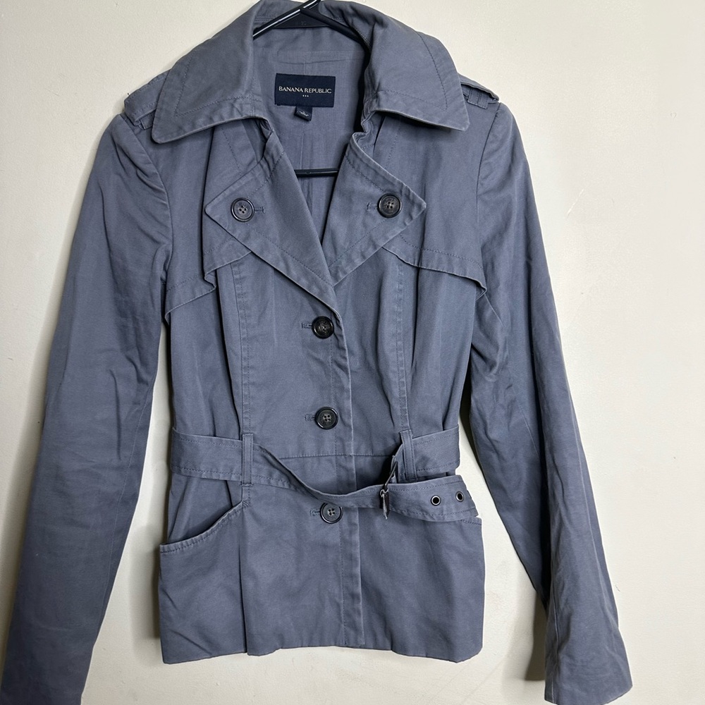 Banana Republic Women's Fitted Tan Cargo Button Coat Jacket | S